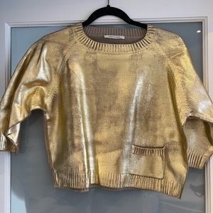 Metallic coated sweater
